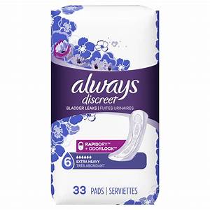 Always Discreet Incontinence Pads Extra Heavy Absorbency 33 Ct