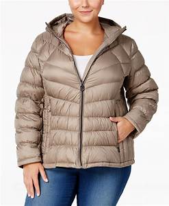 Michael Michael Kors Plus Size Packable Down Hooded Puffer Coat Only