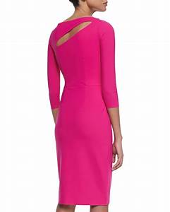 La Robe Di Chiara Boni Angie 34 Sleeve Dress W Slashes In Pink