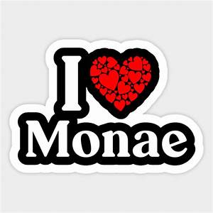 monae heart i love monae name sticker teepublic