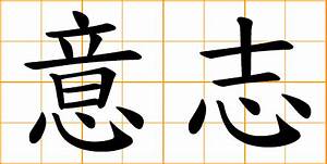 Chinese Word 意志 Volition Willpower Determination
