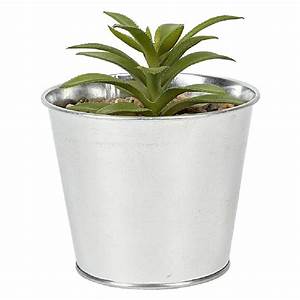 Plante Grasse Artificelle Pot En Zinc Vase Et Plante Artificielle