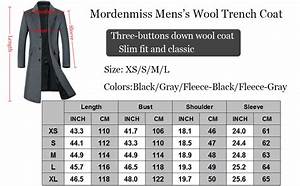 Mordenmiss Men 39 S Long Slim Peacoat Winter Business Wool Blazer