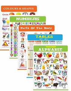 Buy Parts Of The Body Tables Colours Shapes Chart For Kids 47x65 Cm