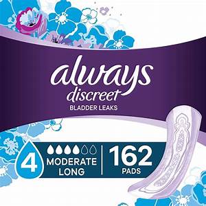 Always Discreet Incontinence Pads For Women 162 Count Moderate
