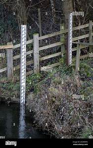 Depth Stick For Measuring The Water Level In A River Stock Photo Alamy