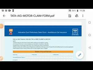 Tata Aig General Insurance Motor Claim Form Pdf Webmotor Org