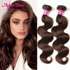 Real Human Hair Bundles Body Wave 4 Bundle Deals Dark Brown Brazilian