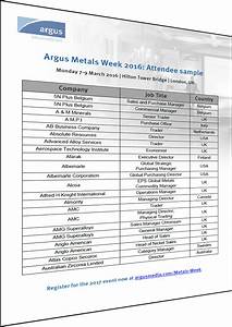 Argus Metals Week 2017 Sample Attendee List