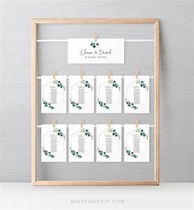 Seating Chart Printable Table Seating Cards Greenery Wedding Seating
