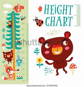Kids Height Chart Vector Isolated Illustration With Funny Animals On