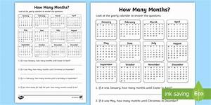 How Many Months Worksheet Worksheet Teacher Made