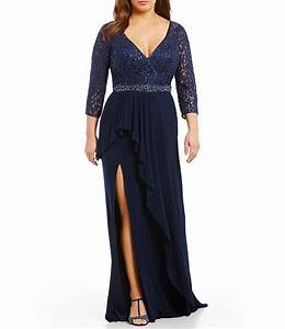 Terani By Terani Couture Lace Dress Long Plus Size Gowns Formal