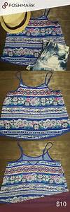 Girls Xhilaration Top Size L In Blue Patten Adorable Top In Size L 10