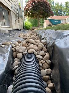 Finishing a trench for a French drain