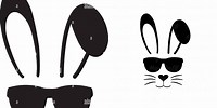 Cool Bunny Face Silhouette SVG