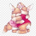 Bunnies Hugging Clip Art