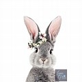 Bunny with Flower Crown Drawing