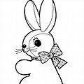 Cute Bunny with Bow Coloring Pages