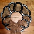 DIY Clothes Hanger Wreath Horseshoe