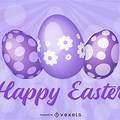 Happy Easter Bunny Purple Background