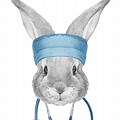 Rabbit Doctor with Syringe Cartoon