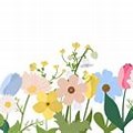 Spring Flowers Cartoon Banner Clip Art