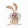 Bunny with Glasses Cartoon