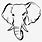 Elephant Head Black and White