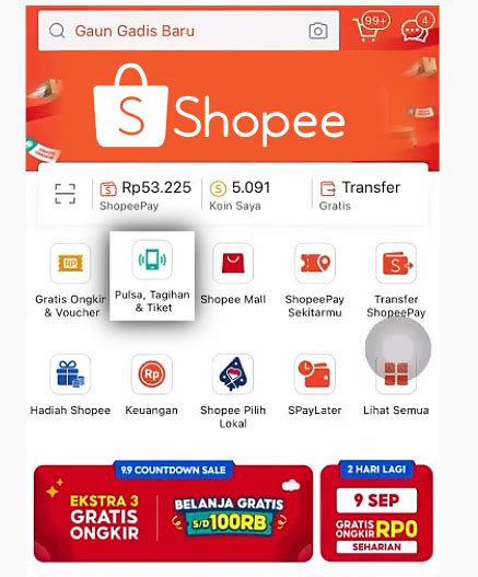 Shopee - beli pulsa online