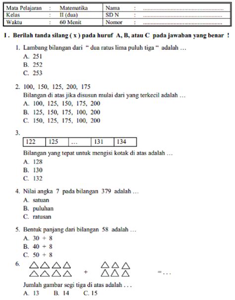 latihan soal kelas 2