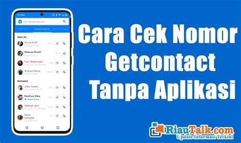 Nomor Getcontact Tanpa Aplikasi