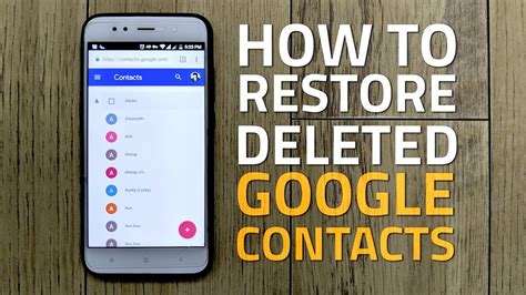 Restore Deleted Contacts on Google