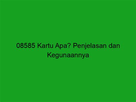 08585 Kartu Apa