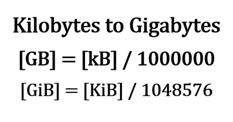 1GB to KB