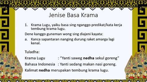 Bahasa Jawa Krama Lugu
