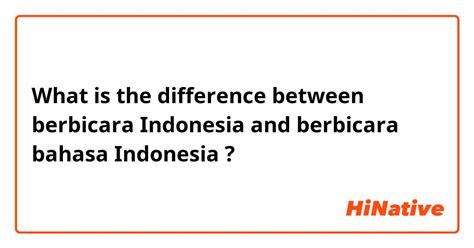 Berbicara Indonesia