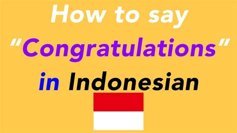 Congratulations in Indonesia