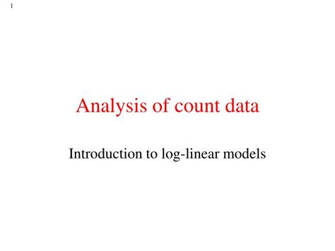 Counting Data Analysis