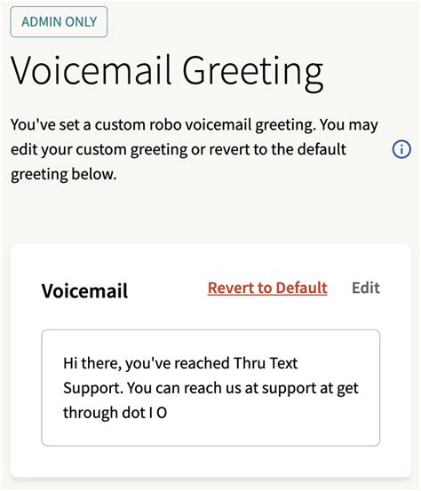 Customize Your Voicemail