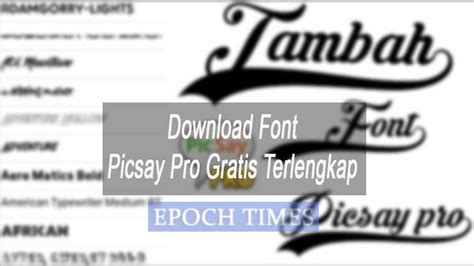 Download Font Picsay Pro Gratis di Indonesia: Cara Mempercantik Foto