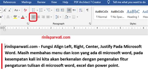 Fitur Justify pada Microsoft Word