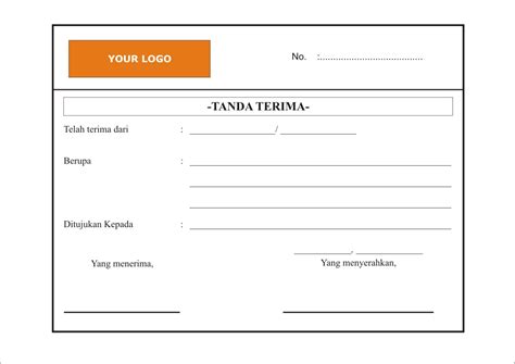 Format Tanda Terima Uang Excel Indonesia