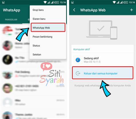 Hapus Aplikasi WhatsApp Web dari Browser