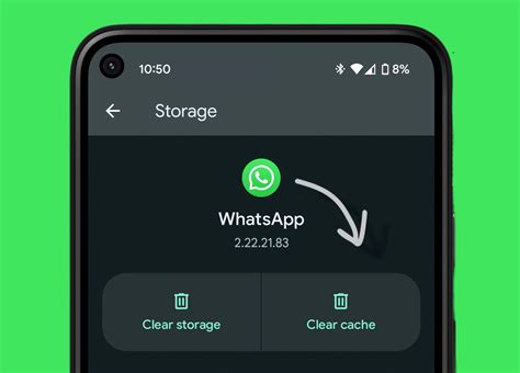 clear whatsapp application cache