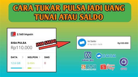 Harga Tukar Pulsa Jadi Uang