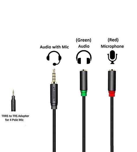 Headphone Jack to Audio and Mic Connection