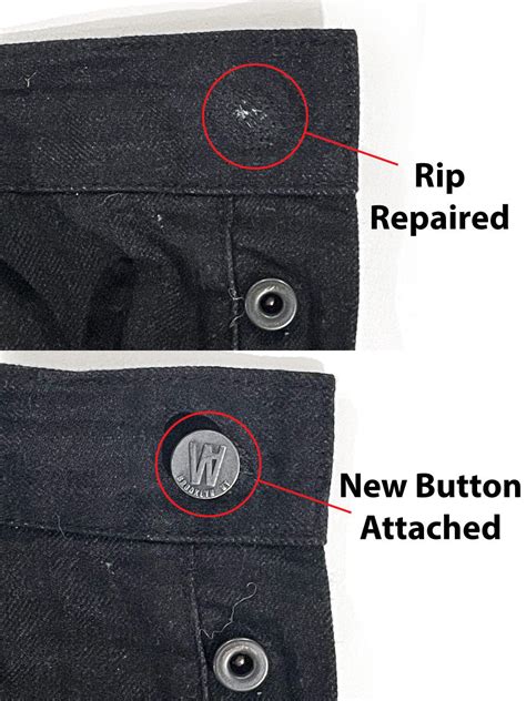 Install a new rivet button on jeans