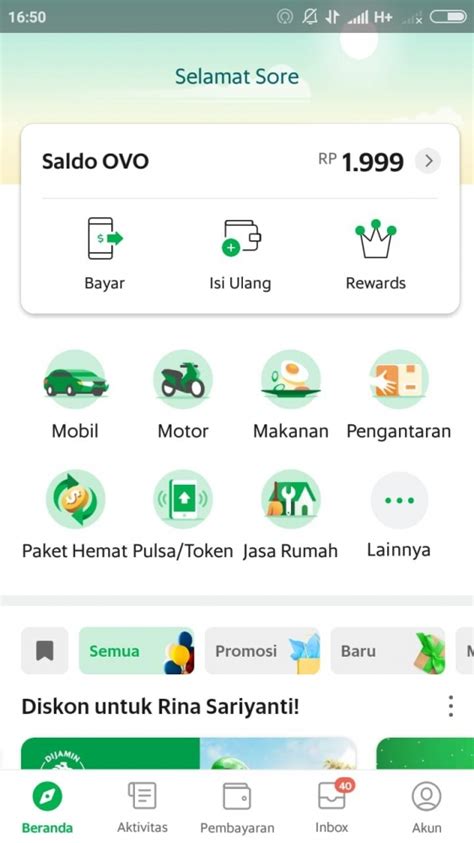 Informasi Pribadi Aplikasi Grab