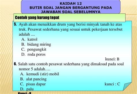 Jangan bergantung pada kunci jawaban